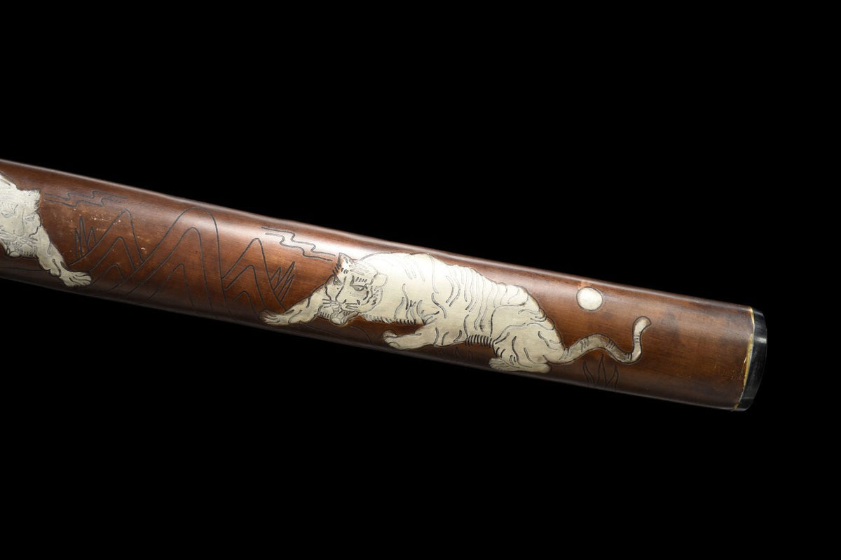 Tora 虎 Katana — T10 Steel, Flame Hamon, Tiger Tsuba – view 13