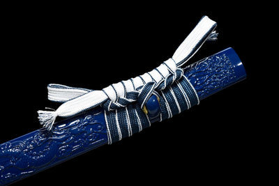 Katana Umi 海 – T10 Steel, Blue Dragon Saya – view 6