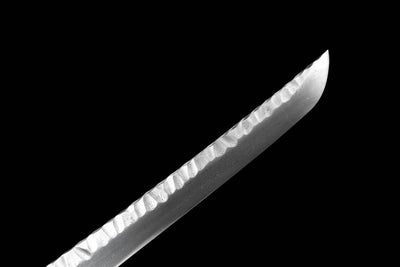 Gaiyo 概要 Katana — Carved Damascus Steel, Orange Sageo – view 7