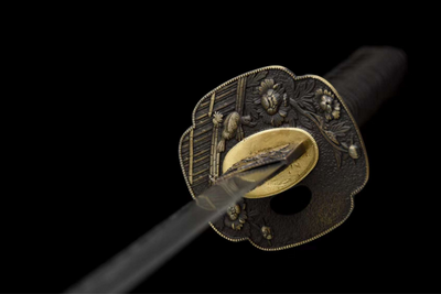 Shokubutsu 植物 Katana – Damascus Steel, Ebony Saya – view 7