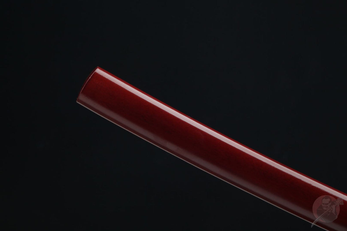 Aka 赤 Katana – T10 Steel, Red Ebony Saya – view 11
