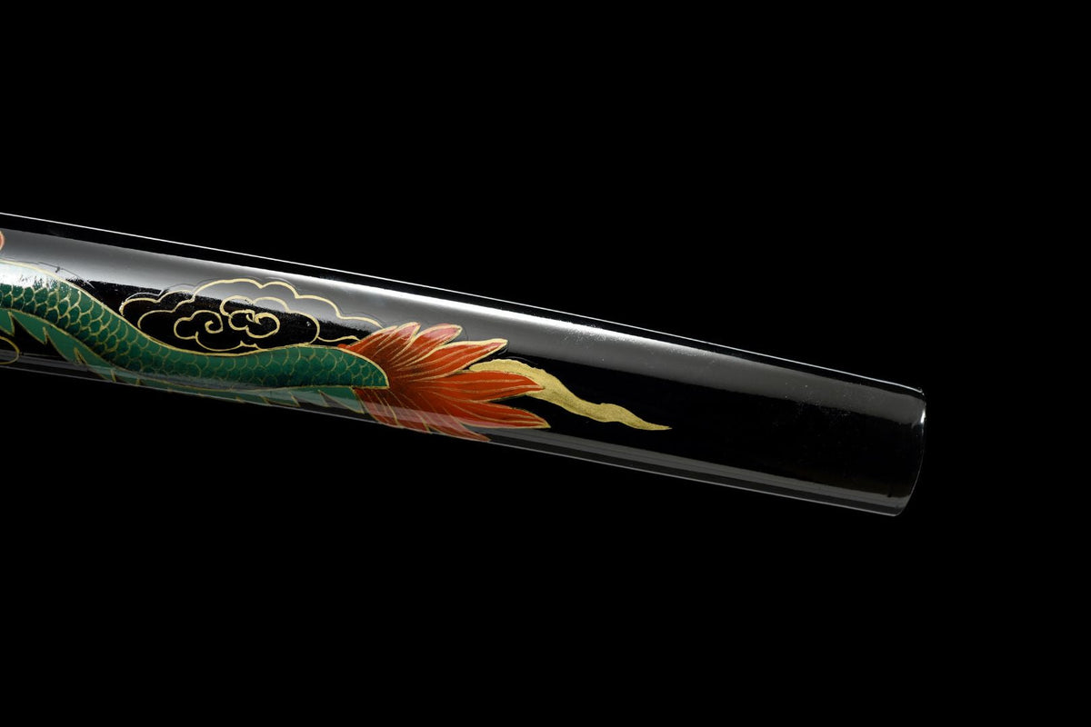 Ozayaka 鮮やか Katana – Damascus Steel, Dragon Saya – view 7