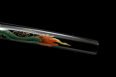 Ozayaka 鮮やか Katana – Damascus Steel, Dragon Saya – view 7