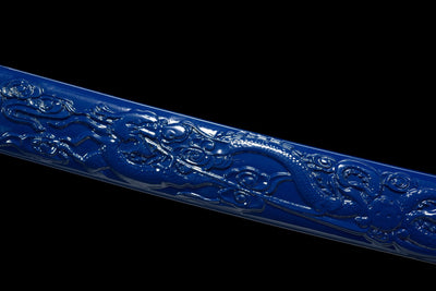 Katana Umi 海 – T10 Steel, Blue Dragon Saya – view 7