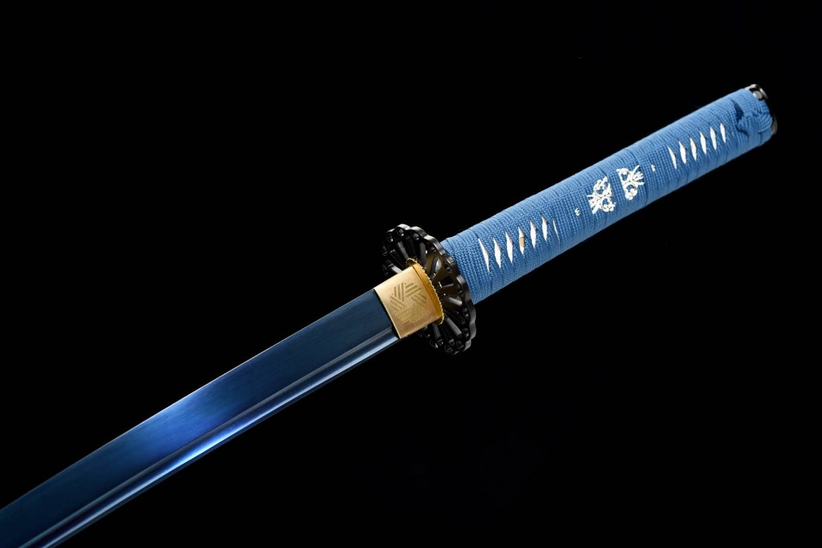 Chie 知恵 Katana – Blue Blade, Manganese Steel, Blue Saya – view 9