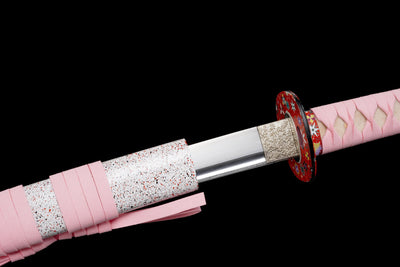 Katana Hanami 花見 – T10 Steel, Snow-white Sakura Saya – view 16