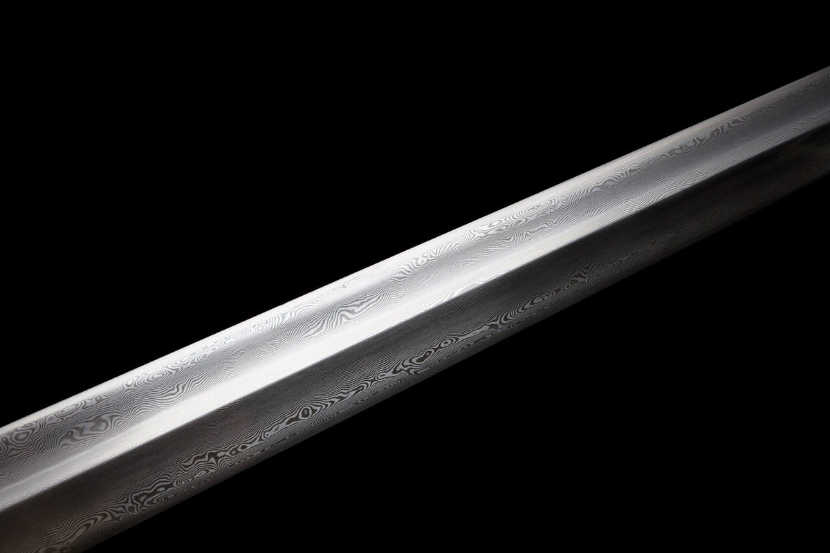 Crimson Lion Longsword — Damascus Steel, Crimson Scabbard – view 14