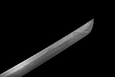 Hinode 日の出 Katana, Damascus Steel, Red Saya – view 12