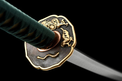 Ozayaka 鮮やか Katana – Damascus Steel, Dragon Saya – view 8