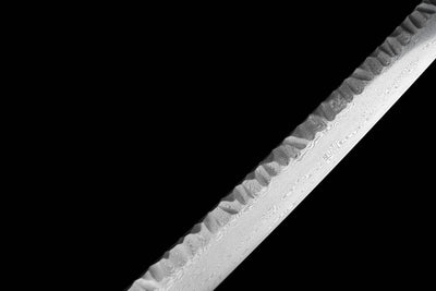 Gaiyo 概要 Katana — Carved Damascus Steel, Orange Sageo – view 9