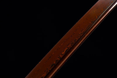 Eien Katana 永遠 – Red Damascus Steel with Bo-hi, Copper Tsuba – view 9