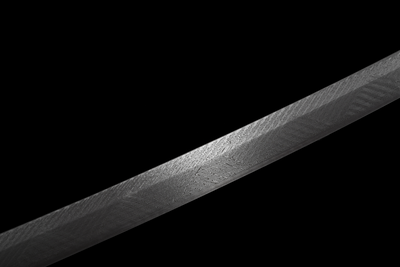 Hinode 日の出 Katana, Damascus Steel, Red Saya – view 13