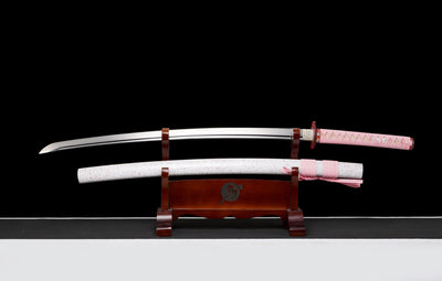 Katana Hanami 花見 – T10 Steel, Snow-white Sakura Saya – view 1