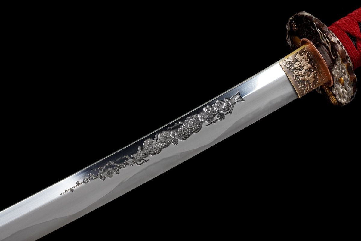 Katana Emaki 絵巻 – T10 Steel, Hand-painted Black Saya – view 8