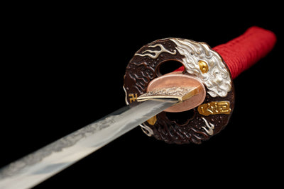 Katana Emaki 絵巻 – T10 Steel, Hand-painted Black Saya – view 15
