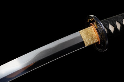 Kohaku Katana 琥珀 – Tamahagane Steel, Amber Landscape Saya – view 6