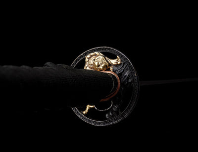 Kohaku Katana 琥珀 – Tamahagane Steel, Amber Landscape Saya – view 12