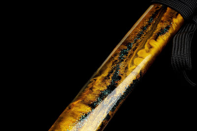 Kohaku Katana 琥珀 – Tamahagane Steel, Amber Landscape Saya – view 15