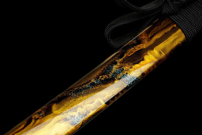 Kohaku Katana 琥珀 – Tamahagane Steel, Amber Landscape Saya – view 16