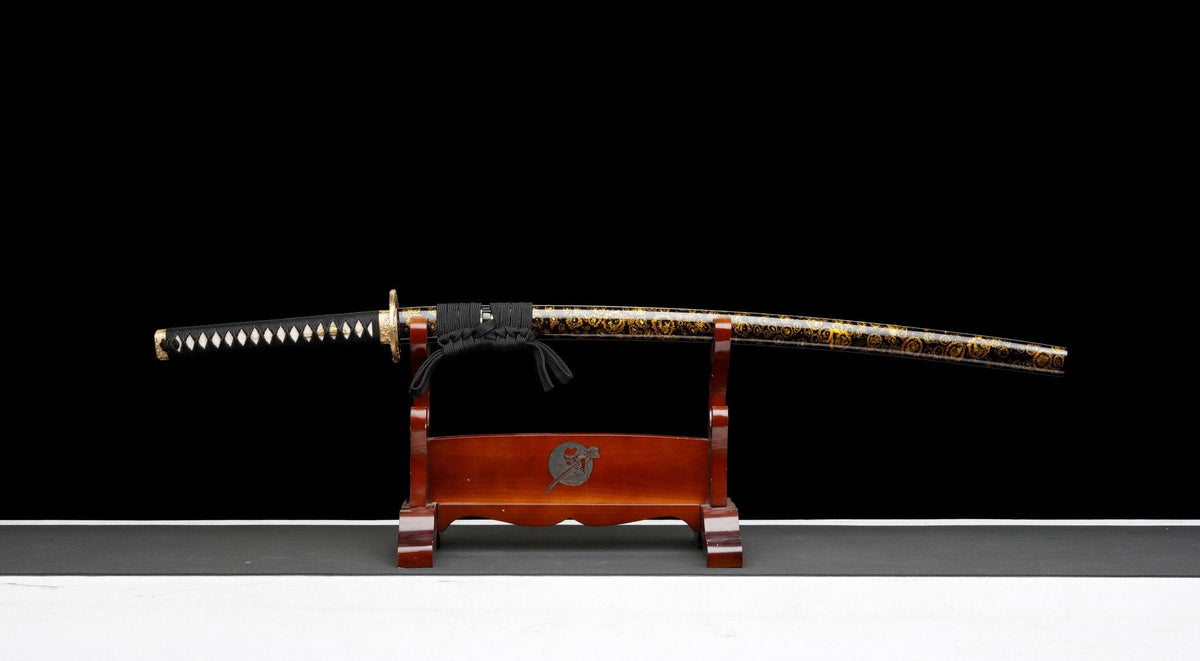 Akagane 赤銅 Katana — Copper-Rose Damascus Steel – view 4