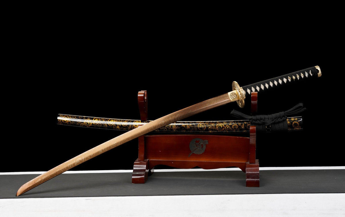 Akagane 赤銅 Katana — Copper-Rose Damascus Steel – view 3