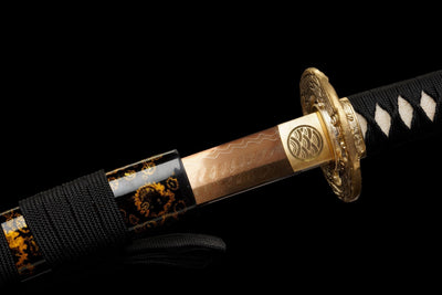 Akagane 赤銅 Katana — Copper-Rose Damascus Steel – view 10