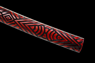 Kurenai no Kaze 紅の風刀 Katana – Crimson Wind, Hand-Forged Damascus – view 6