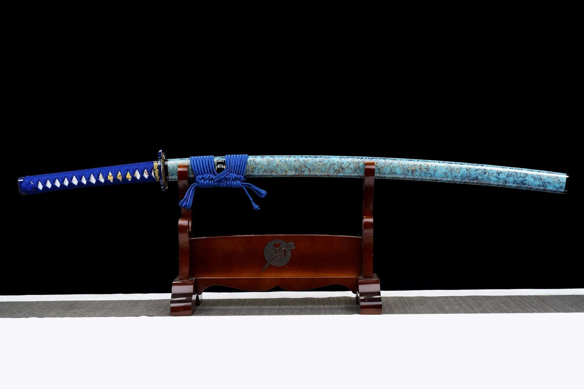 Hyōretsu Sōryū 氷裂蒼竜 Katana – Blue Cracked-Ice Blade, Dragon – view 2