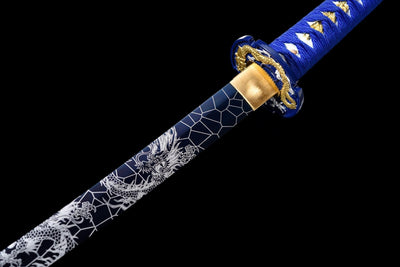Hyōretsu Sōryū 氷裂蒼竜 Katana – Blue Cracked-Ice Blade, Dragon – view 9
