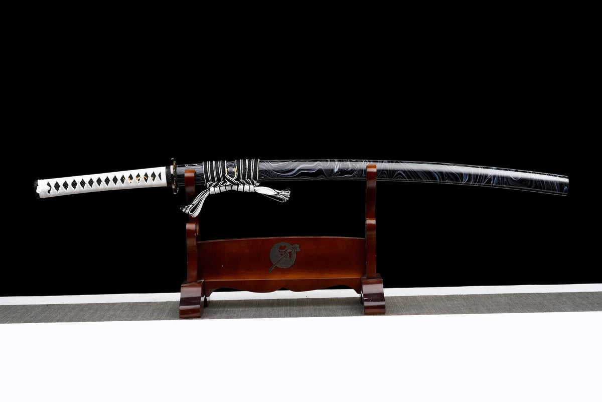 Kurochō 黒蝶 Katana – Black Butterfly, Engraved Black Blade – view 2