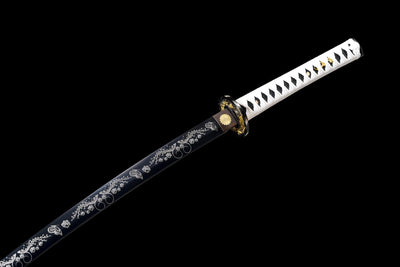 Kurochō 黒蝶 Katana – Black Butterfly, Engraved Black Blade – view 8