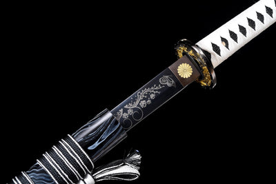 Kurochō 黒蝶 Katana – Black Butterfly, Engraved Black Blade – view 10