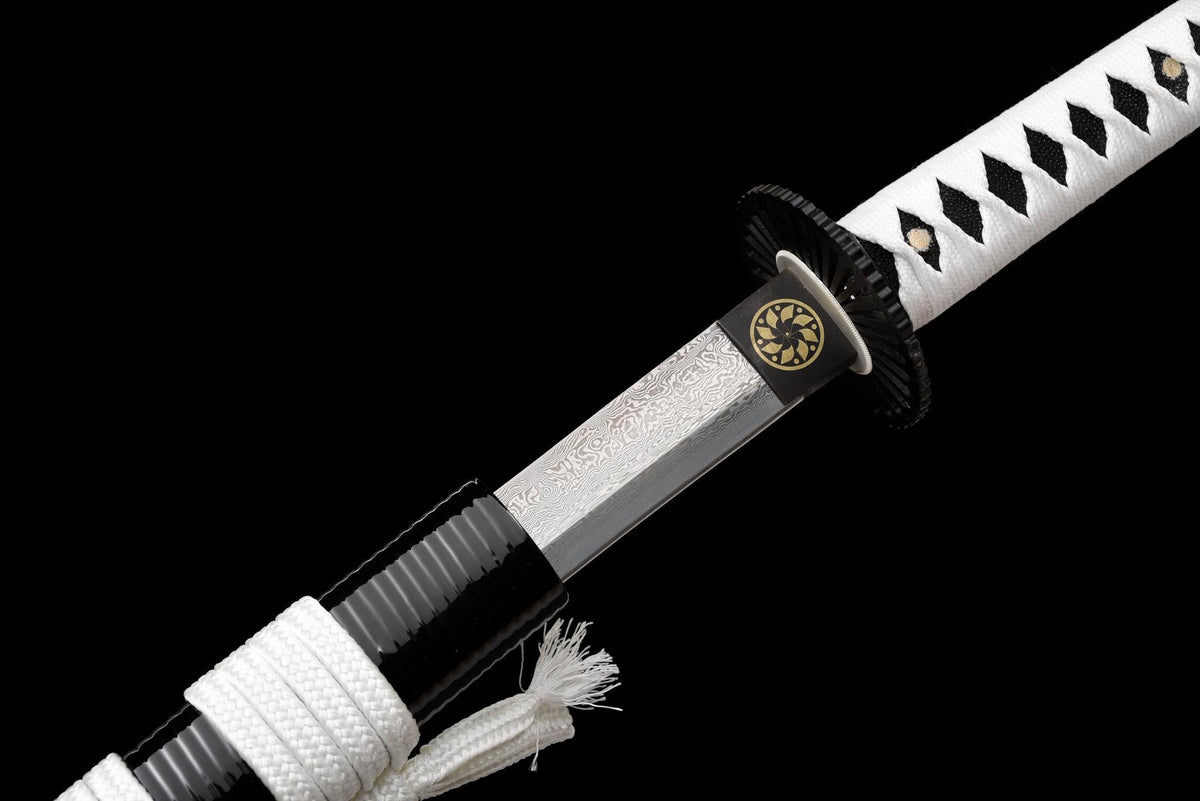Shirasagi 白鷺の刀 Katana, Folded Damascus Steel – view 12