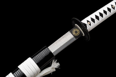 Shirasagi 白鷺の刀 Katana, Folded Damascus Steel – view 12