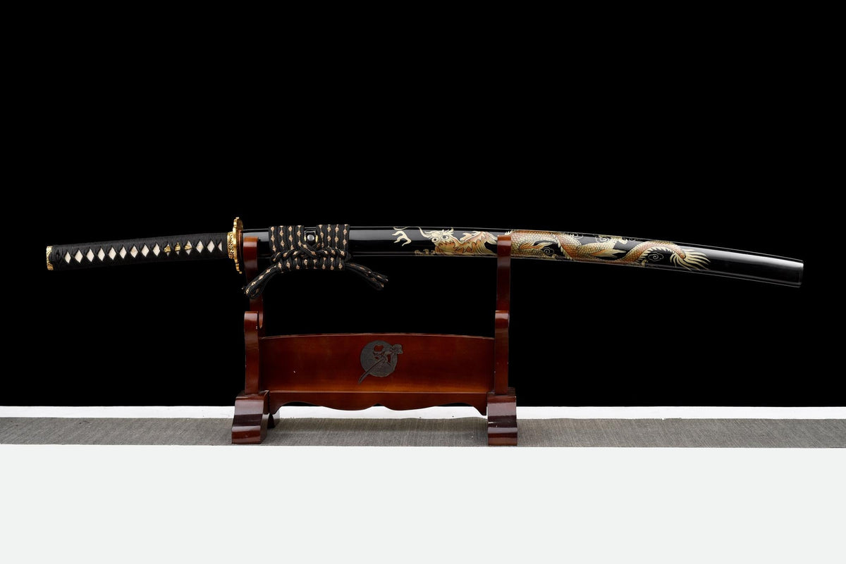 Ryūō 龍皇刀 Katana – T10 Honyaki, Hitatsura Hamon, Dragon Saya – view 2