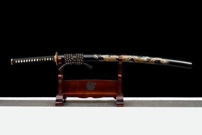 Ryūō 龍皇刀 Katana – T10 Honyaki, Hitatsura Hamon, Dragon Saya – view 2