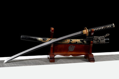 Ryūō 龍皇刀 Katana – T10 Honyaki, Hitatsura Hamon, Dragon Saya – view 4