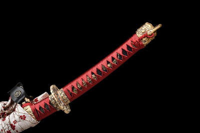 Akatsuki Tachi 暁 – T10 Steel, Red Handle, Black Samegawa Saya – view 15