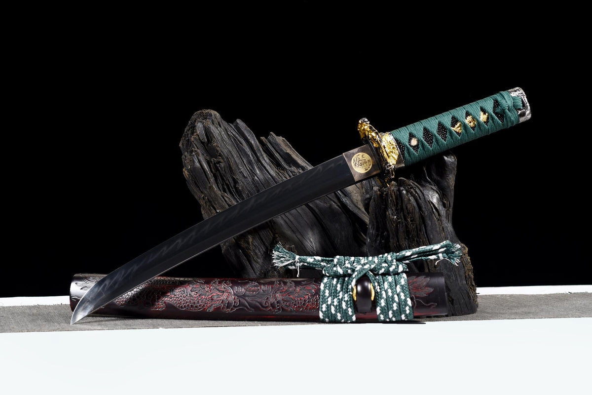 Ryokurin Tanto 緑林 – Hand-Forged T10 Steel, Emerald Grove – view 1