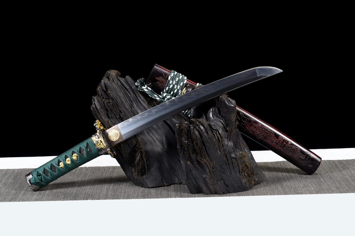Ryokurin Tanto 緑林 – Hand-Forged T10 Steel, Emerald Grove – view 3