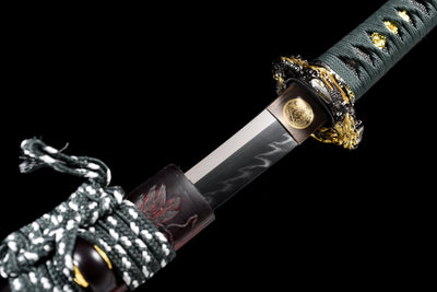Ryokurin Tanto 緑林 – Hand-Forged T10 Steel, Emerald Grove – view 12
