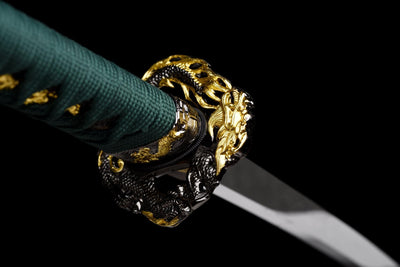 Ryokurin Tanto 緑林 – Hand-Forged T10 Steel, Emerald Grove – view 10