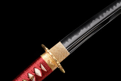Tanto Kobai 紅梅, T10 Steel, Red Plum Blossom Saya – view 5