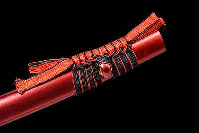 Aokami 蒼神 Katana – T10 Steel, Blue Blade, Red Saya – view 5