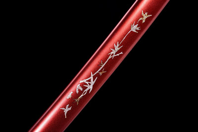 Aokami 蒼神 Katana – T10 Steel, Blue Blade, Red Saya – view 6