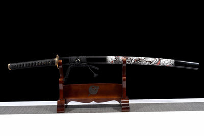 Kurotatsu 黒龍 Katana – Black Dragon, Damascus Steel – view 11