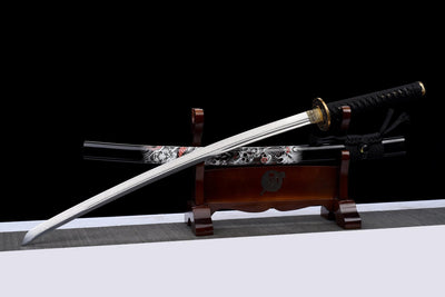 Kurotatsu 黒龍 Katana – Black Dragon, Damascus Steel – view 10