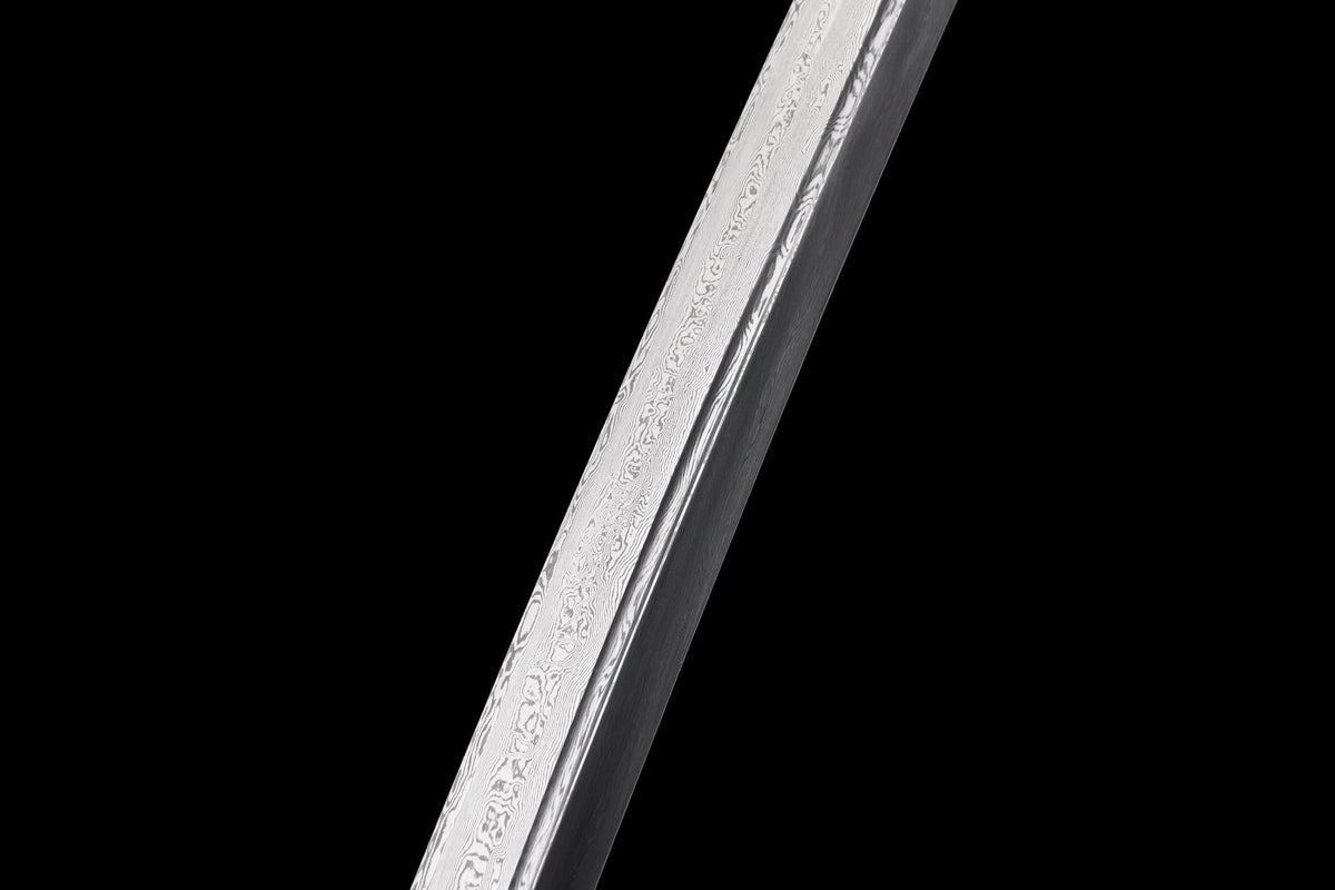 Kurotatsu 黒龍 Katana – Black Dragon, Damascus Steel – view 8