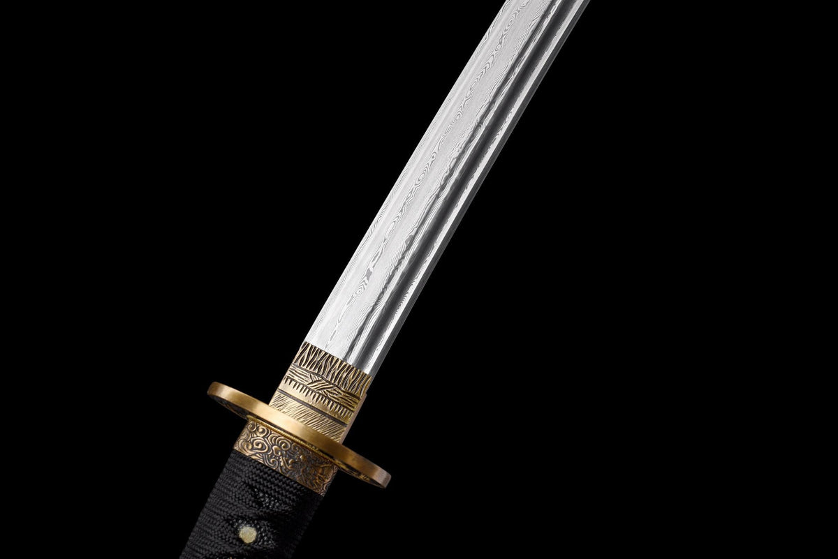 Kurotatsu 黒龍 Katana – Black Dragon, Damascus Steel – view 15