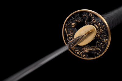 Kurotatsu 黒龍 Katana – Black Dragon, Damascus Steel – view 6